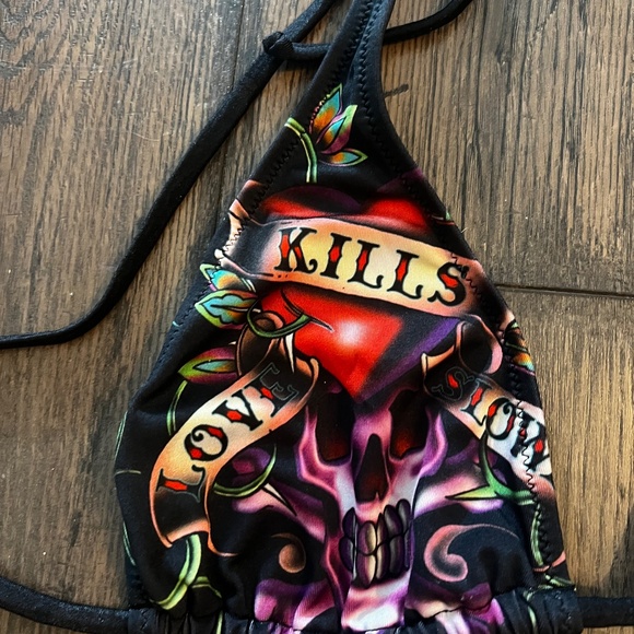 Ed Hardy Vintage Y2K Bikini by Christian Audigier New 2 Piece Size Large - Picture 6 of 8